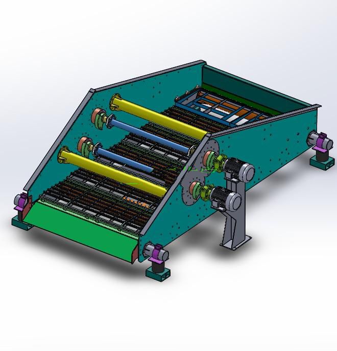 QZK2041高频振动脱水筛 3D图纸 机械设计素材3D模型素材资料