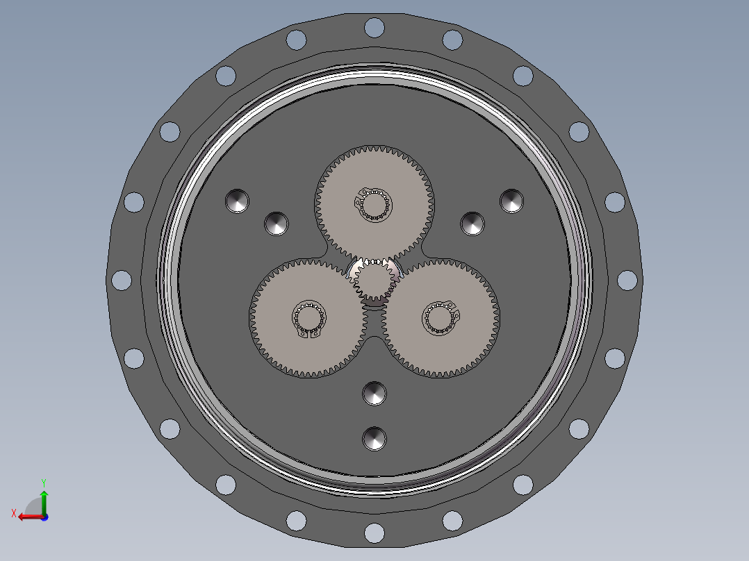 RV25减速机3D图机器人谐波RV减速机3d图纸后视图