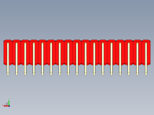 彩色公排针 100mil 2.54mm 系列-DS1022_red_3x17p_100mil_TypeD_rev1.0后视缩略图