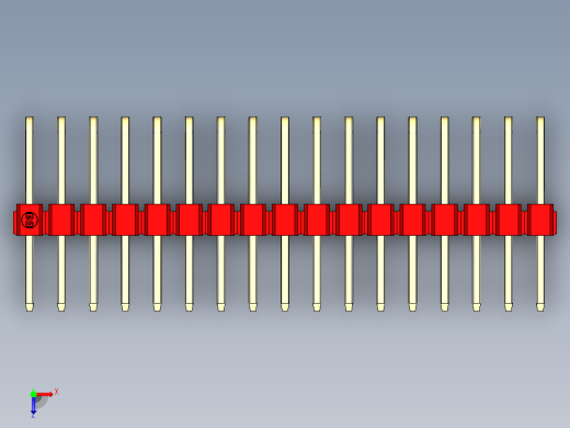 彩色公排针 100mil 2.54mm 系列-DS1022_red_3x17p_100mil_TypeD_rev1.0俯视缩略图