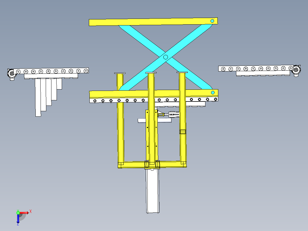升降收料机俯视图