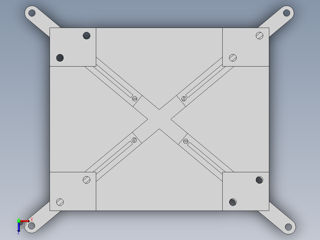 摄像安装机构的无人机角度架俯视图