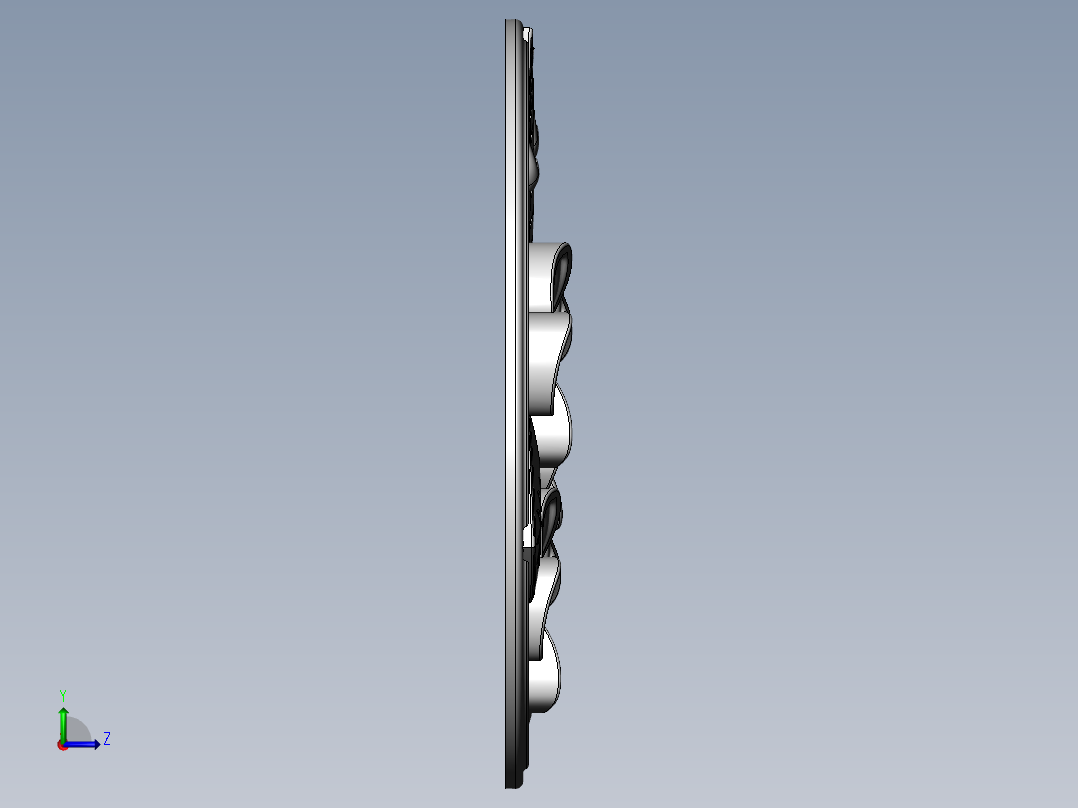 装饰的木花纹左视图