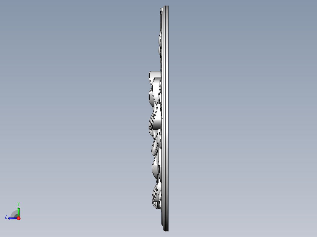 装饰的木花纹右视图