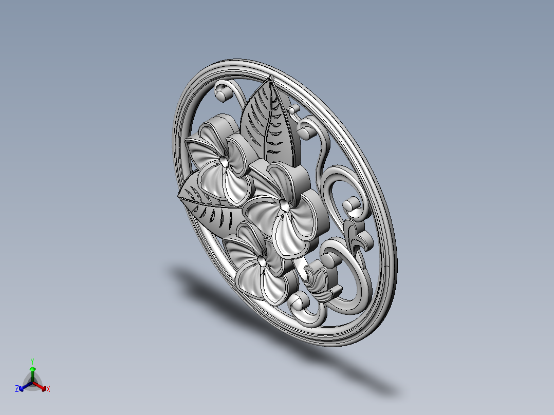 装饰的木花纹正等轴测图