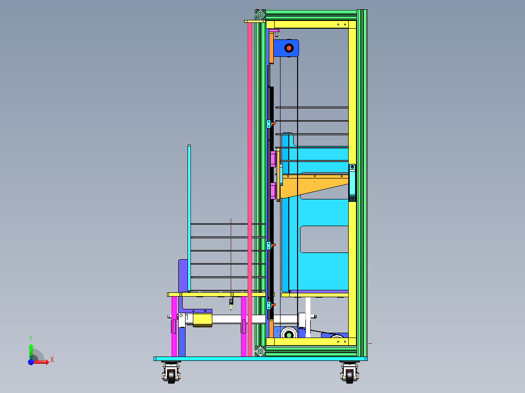 同步带升降机sw18可编辑前视图
