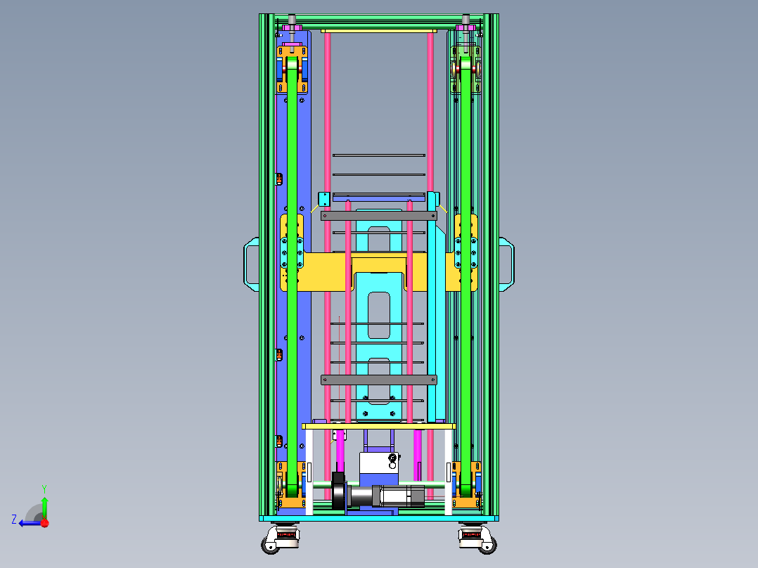 同步带升降机sw18可编辑右视图