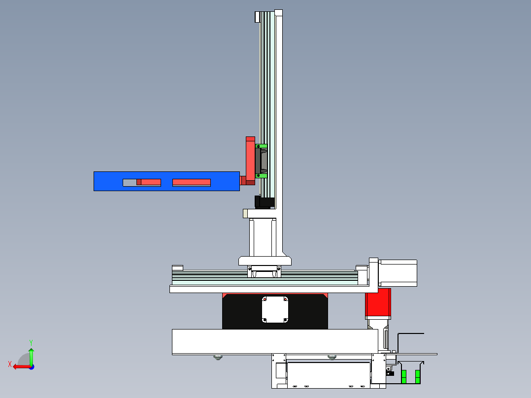多轴移动式货架托盘搬运机构后视图