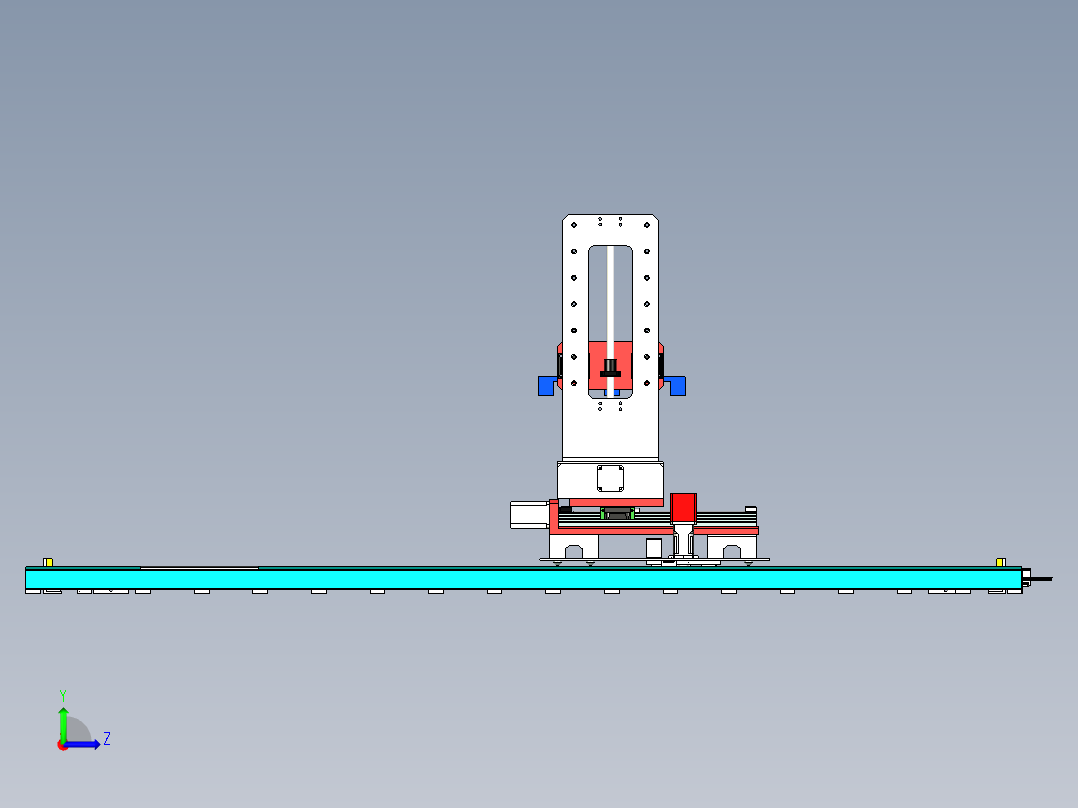 多轴移动式货架托盘搬运机构左视图