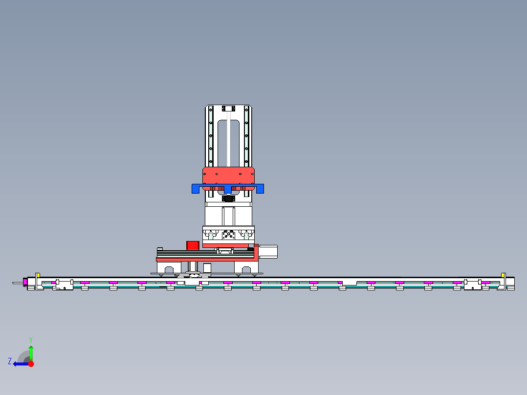 多轴移动式货架托盘搬运机构右视图