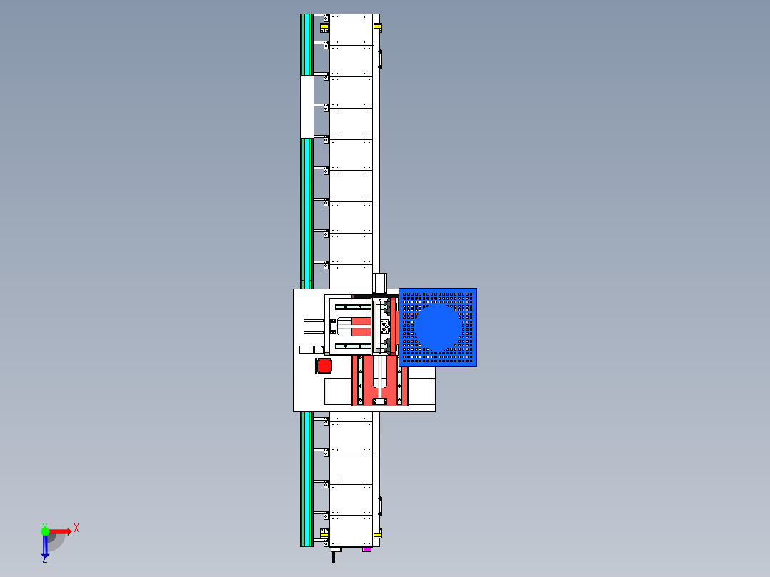 多轴移动式货架托盘搬运机构俯视图