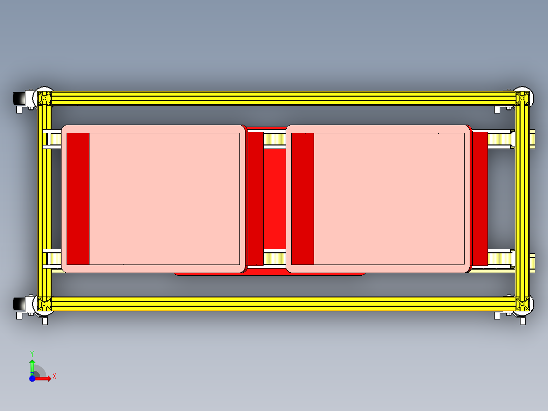 塑料筐下料架前视图