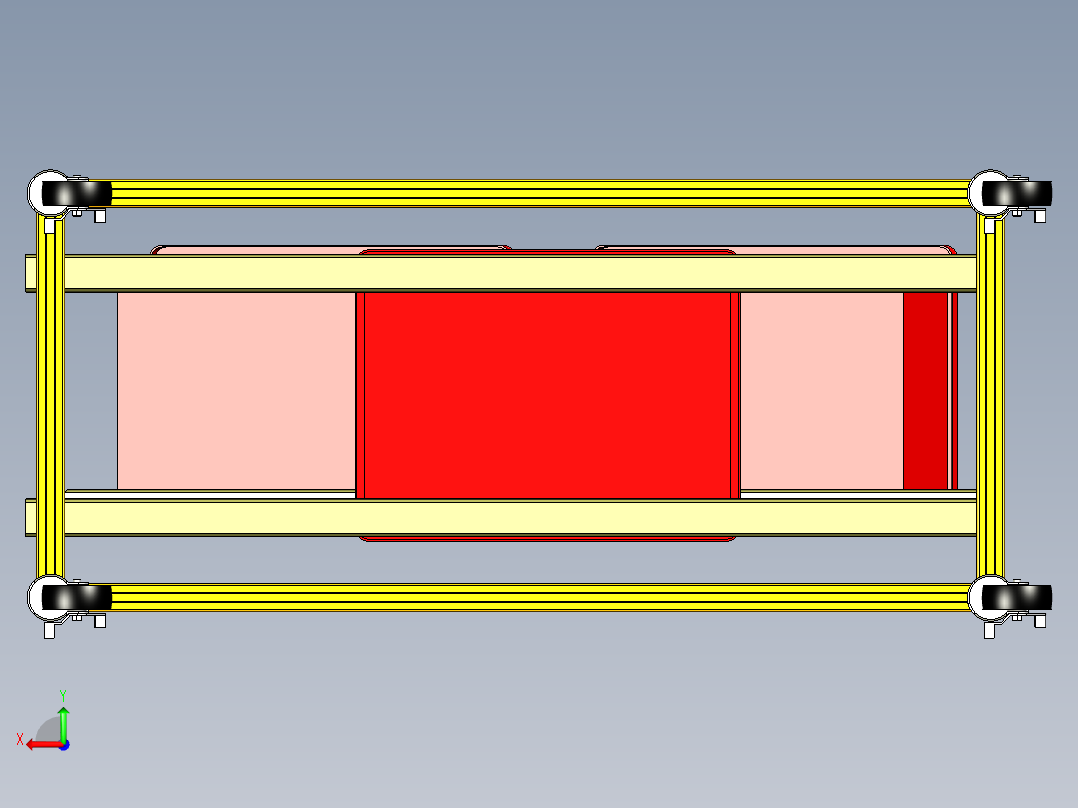塑料筐下料架后视图