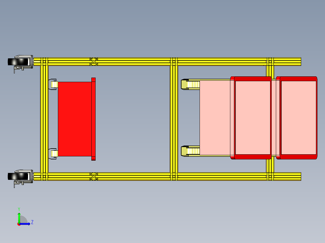 塑料筐下料架左视图