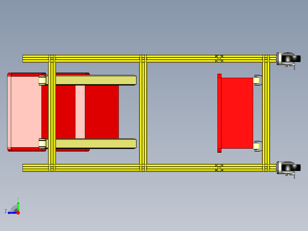 塑料筐下料架右视图