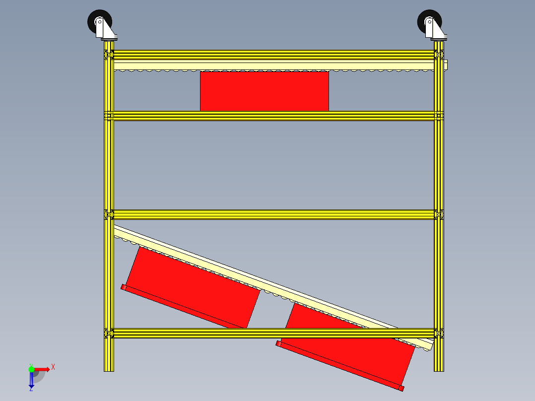 塑料筐下料架俯视图