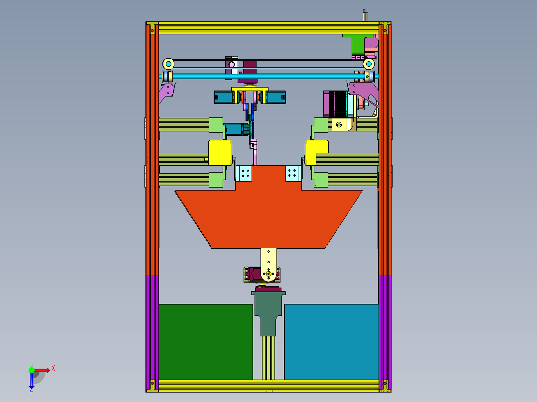 带有垃圾分选功能的智能垃圾箱俯视图