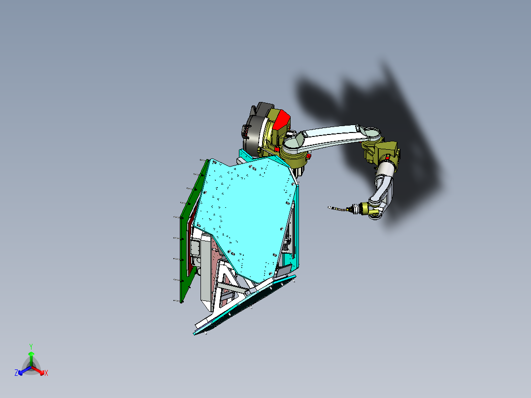 三工位转盘变化机机器人工作站