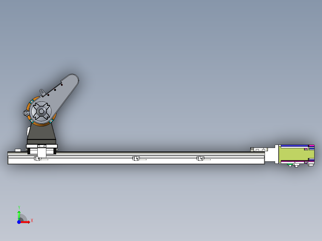 单轴移动的双侧皮带式打磨机前视图