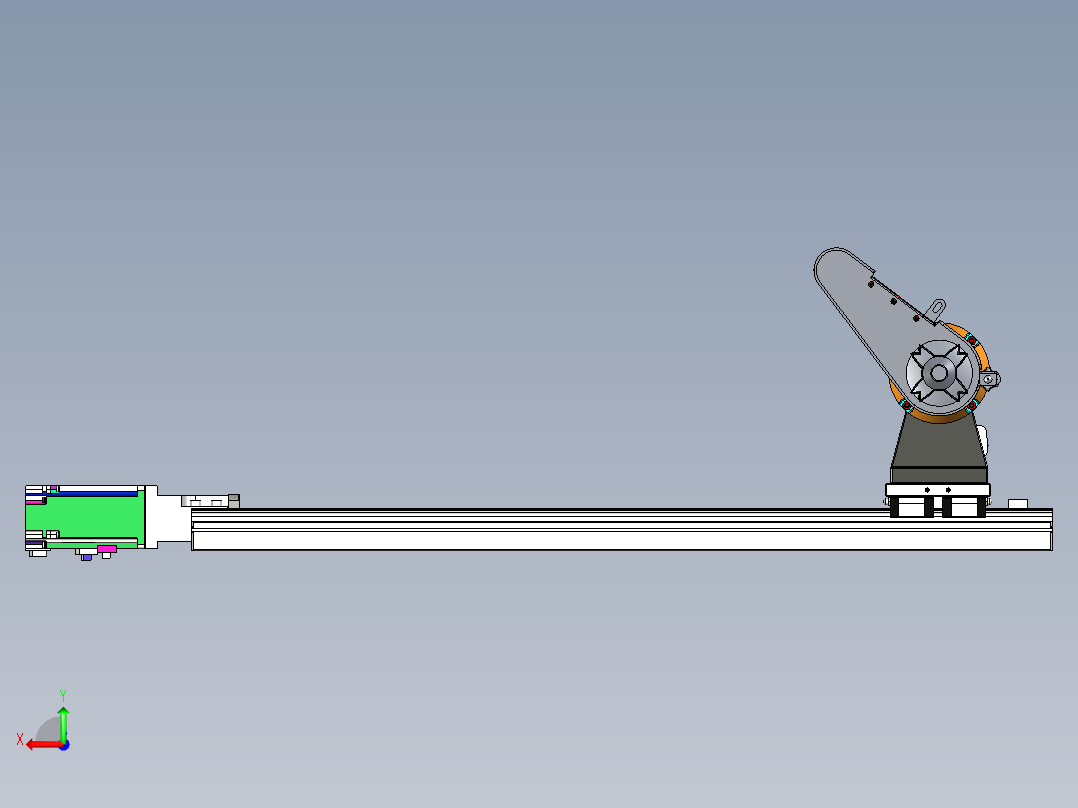 单轴移动的双侧皮带式打磨机后视图