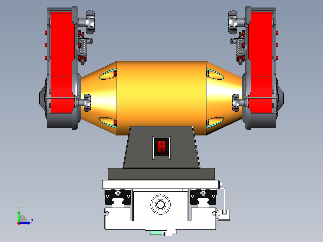 单轴移动的双侧皮带式打磨机左视图