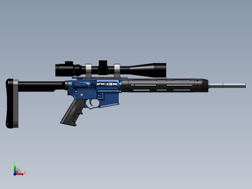 手枪左轮冲锋枪老式狙击步枪设计3D图纸ar15-2 2 STP SW UG X_T