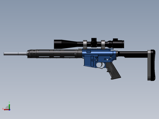 手枪左轮冲锋枪老式狙击步枪设计3D图纸ar15-2 2 STP SW UG X_T后视缩略图