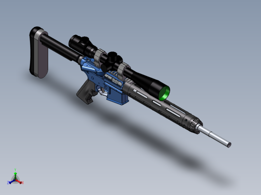 手枪左轮冲锋枪老式狙击步枪设计3D图纸ar15-2 2 STP SW UG X_T正等轴测缩略图