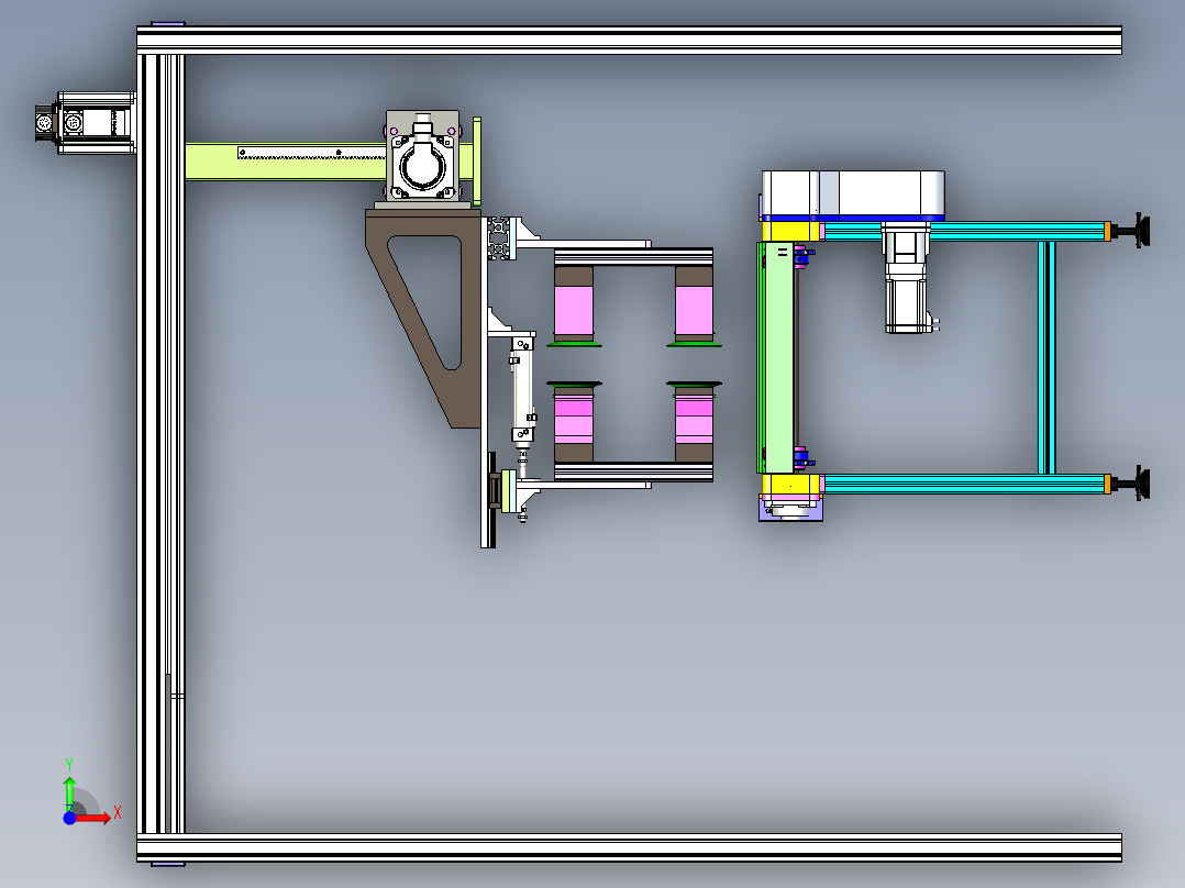 伺服坐标机械手在线取料设备前视图