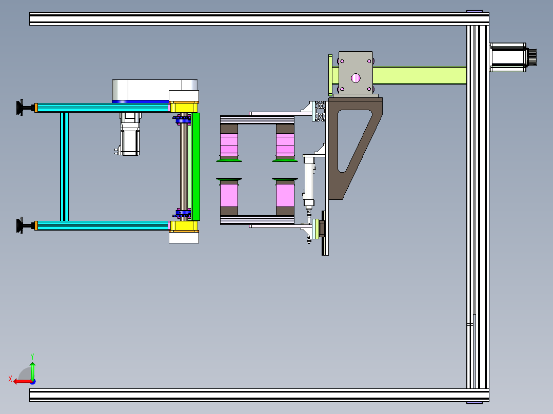 伺服坐标机械手在线取料设备后视图