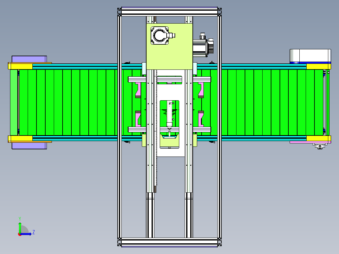伺服坐标机械手在线取料设备左视图