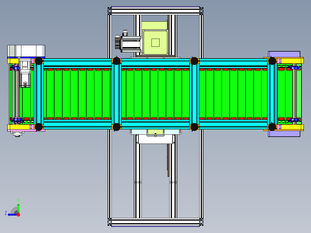 伺服坐标机械手在线取料设备右视图
