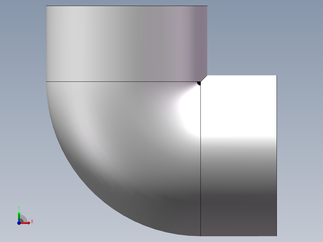 90_ELBOW_DN125_PN10_U-PVC前视图