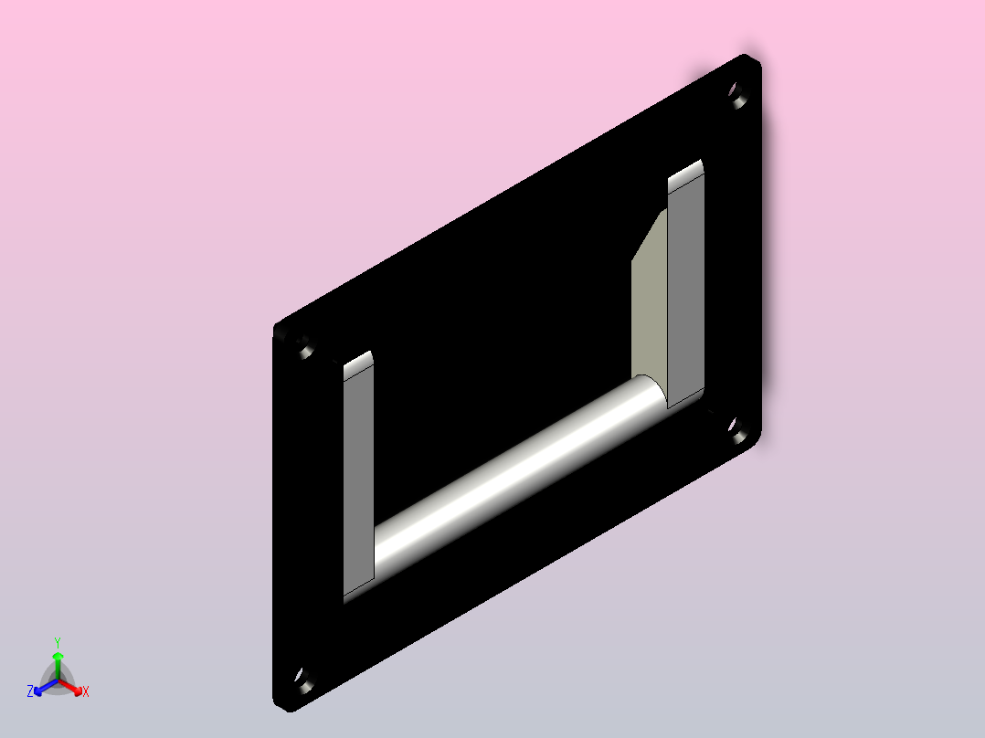 可折叠塑料嵌入式手柄SAMLO_PULY130正等轴测图