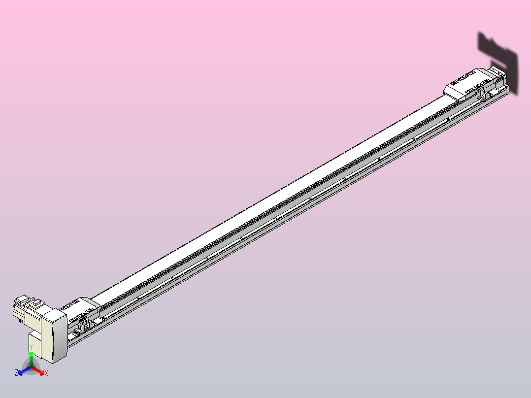 皮带直线轴双滑块型TPA-GCBS-50-P42-L500-RU-M10-N3正等轴测图