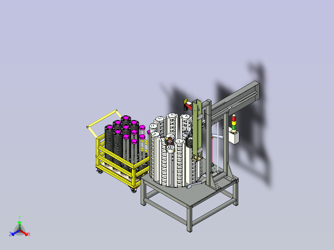 转盘上料机3D图纸模型主视图