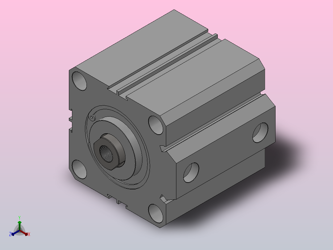 SDA超薄气缸系列SDA 80×60正等轴测图