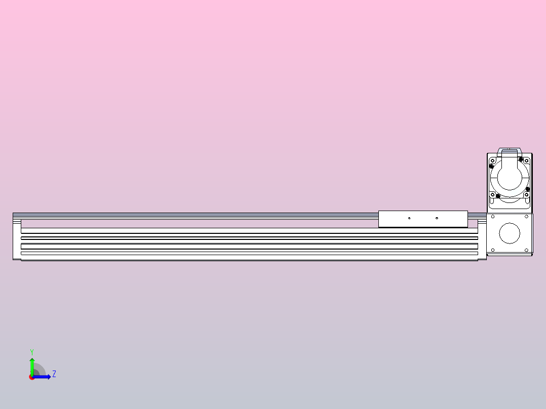 皮带直线轴半封闭可选导轨TPA-HNB-120D-110-L450-RU-C-P40-N3左视图