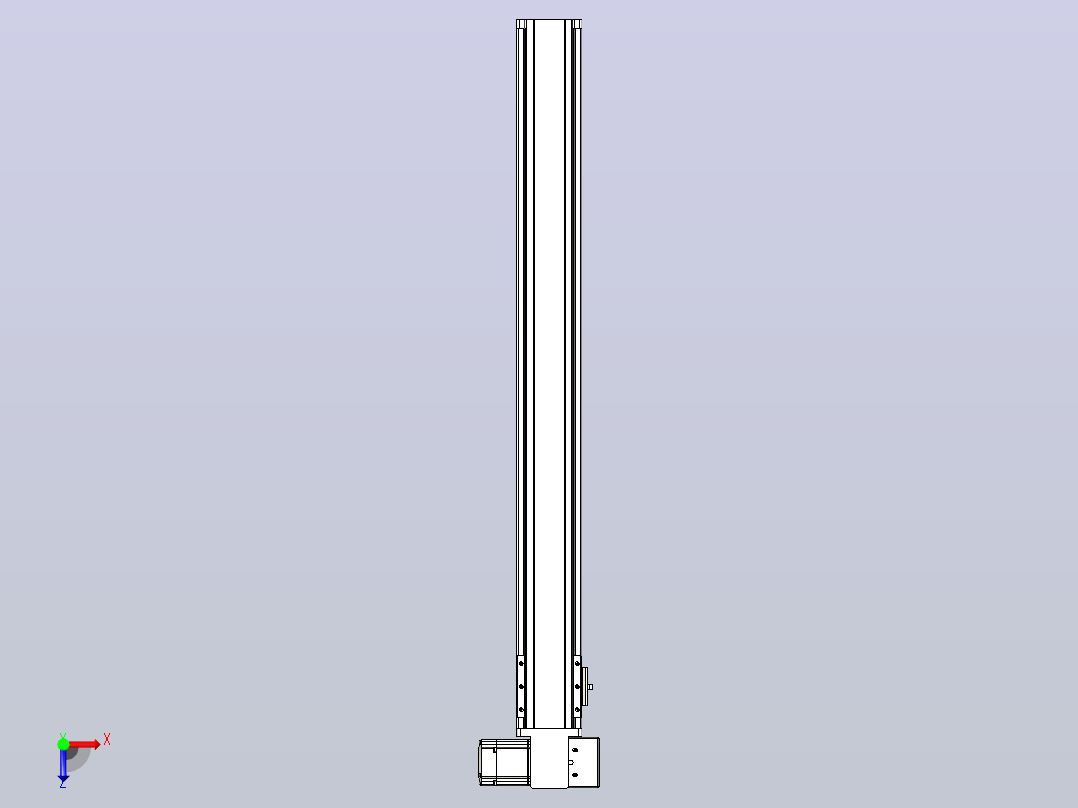 皮带直线轴半封闭可选导轨TPA-HNB-85S-90-L750-RP-C-P20-N3俯视图