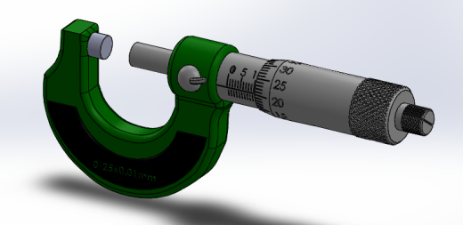 Micrometer千分尺模型3D图纸 STEP格式缩略图