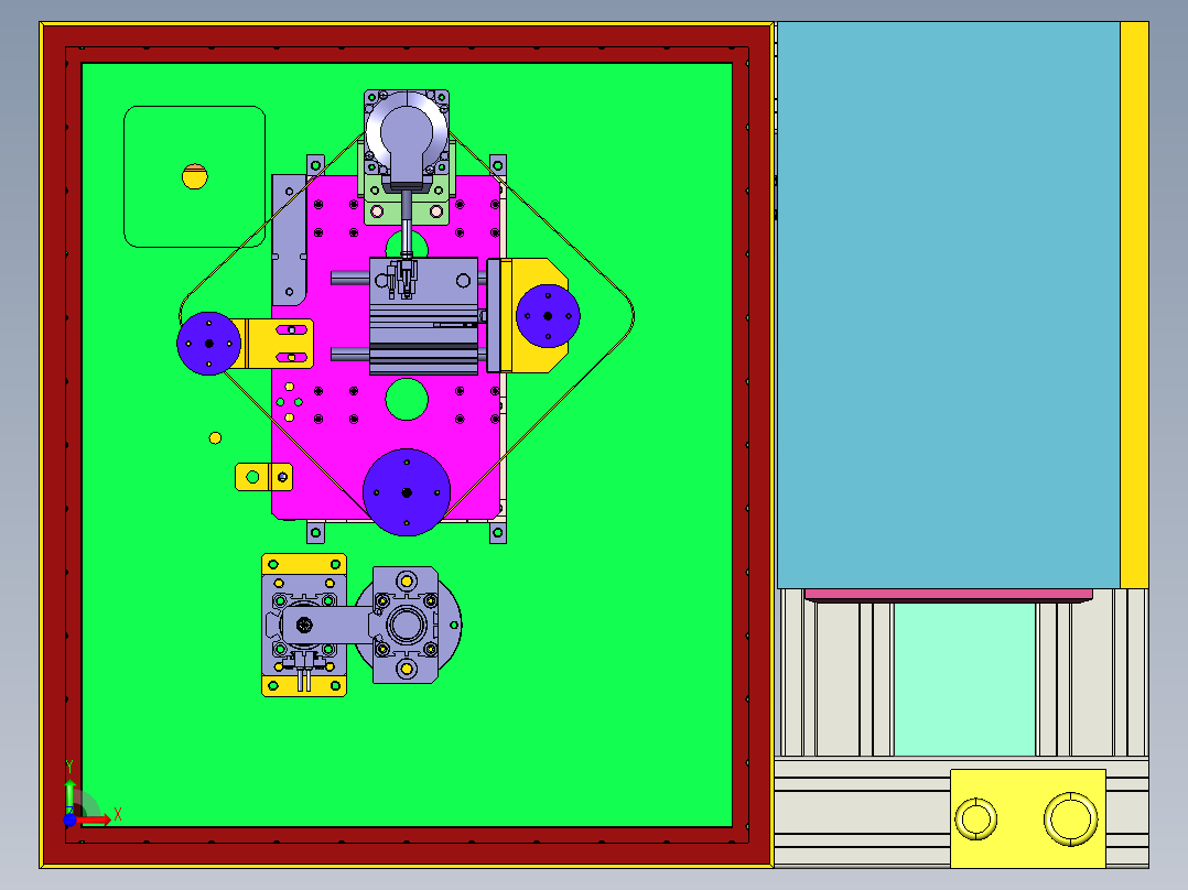 砂带打磨机（抛光机）3D模型前视图