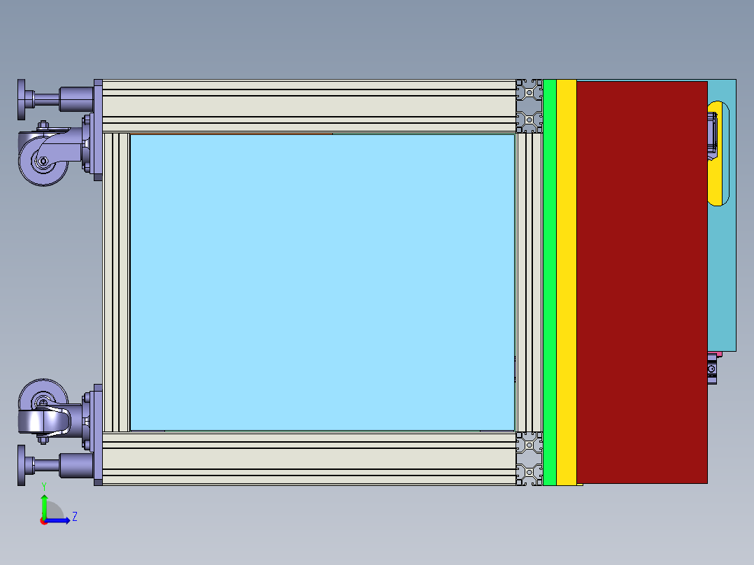 砂带打磨机（抛光机）3D模型左视图