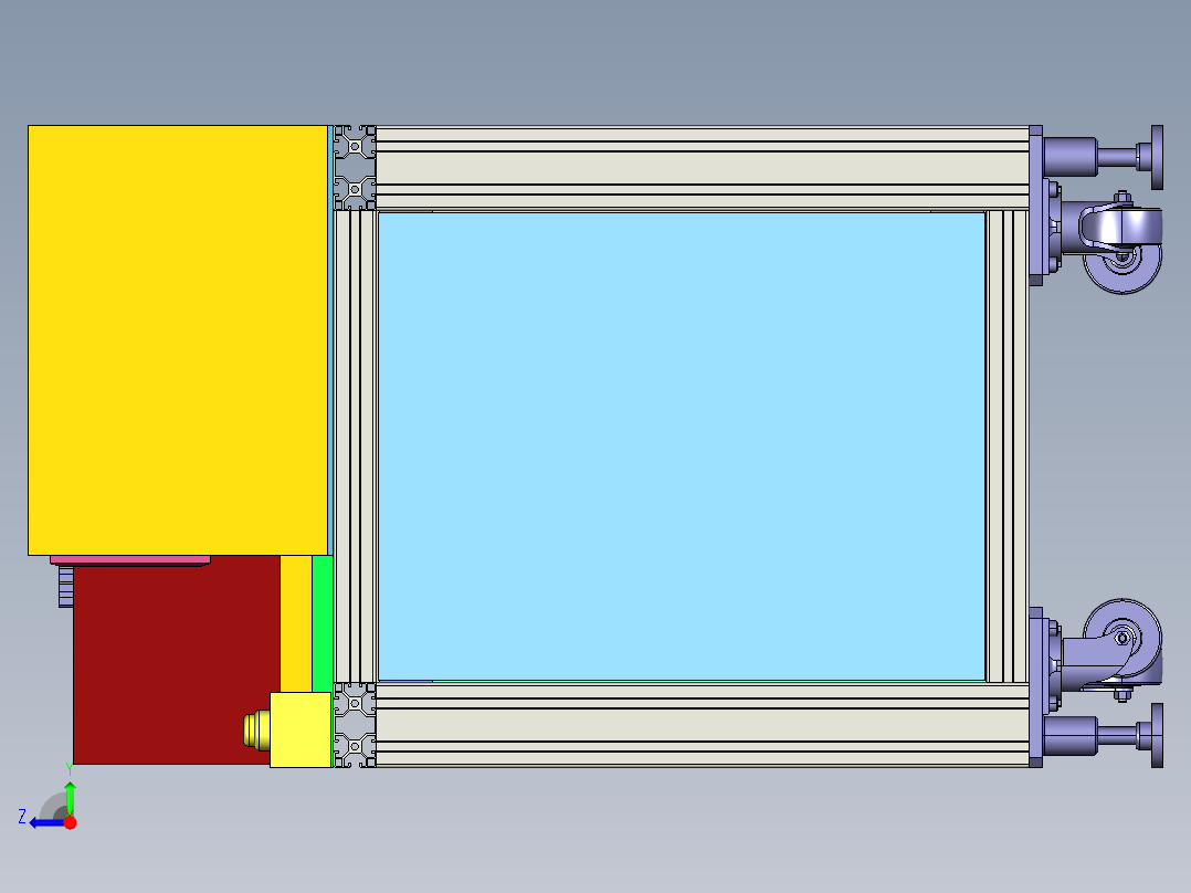 砂带打磨机（抛光机）3D模型右视图