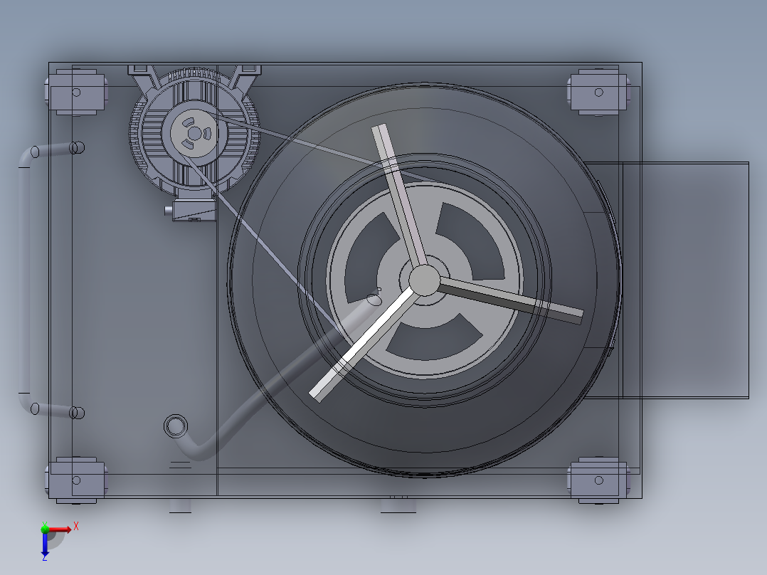 土豆自动去皮机3d图纸 清洗机 土豆、马铃薯自动去皮清洗机3d模型俯视图
