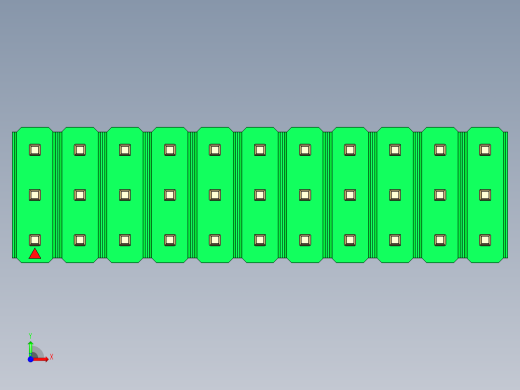 彩色公头100mil（2.54mm）系列-DS1021_green_3x11p_100mil_Type43_rev1.0前视缩略图