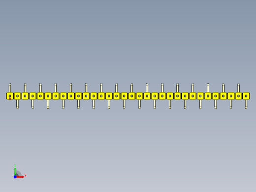 彩色公排针 100mil 2.54mm 系列-DS1022_yellow_32p_100mil_Type_SMT_R1_rev1.0前视缩略图