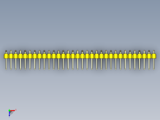 彩色公排针 100mil 2.54mm 系列-DS1022_yellow_32p_100mil_Type_SMT_R1_rev1.0俯视缩略图