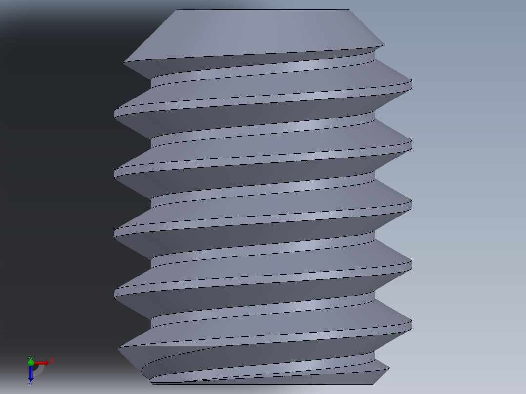 UNC 平头紧定螺钉-UNC SET SCREW 0.250 x0.3125.SLDPRT俯视图