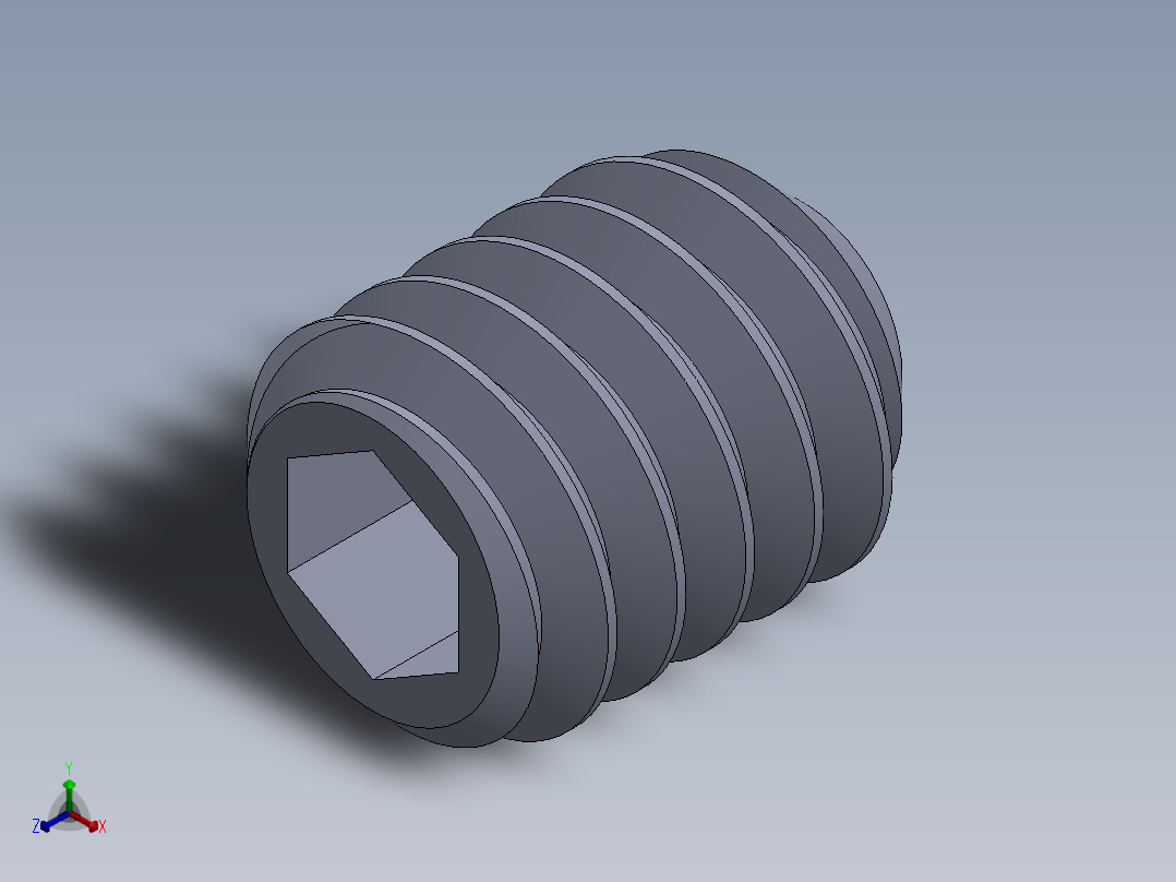 UNC 平头紧定螺钉-UNC SET SCREW 0.250 x0.3125.SLDPRT正等轴测图