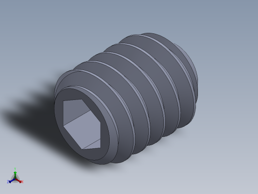 UNC 平头紧定螺钉-UNC SET SCREW 0.250 x0.3125.SLDPRT正等轴测缩略图